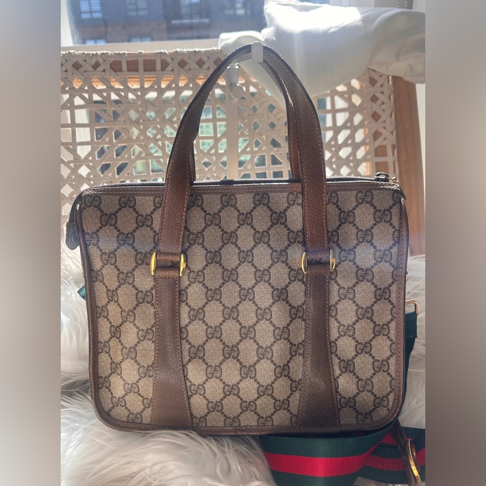 Gucci GG Supreme Ophidia Sherry Line crossbody tote Boston bag - Picture 7 of 16